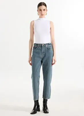 Lee Cooper Mavi Kadin Straight Denim Pantolon 261 LCF 121012 CLARA RASTABAN SMB