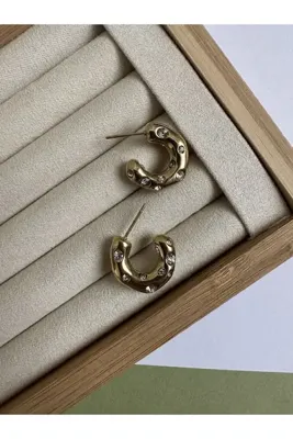 ringbox Gold Taşlı Ufak Boy Küpe