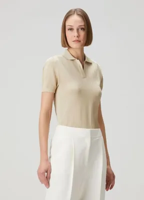 Kiton Bej İpek Polo Triko