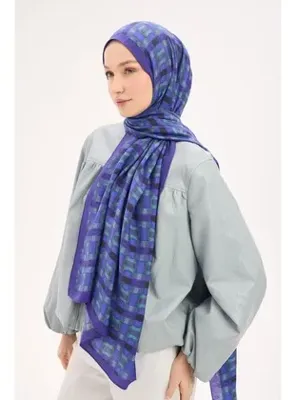 Silk Home Urban Hours Blok Desen Canlı Mor Mayda Şal 190x70