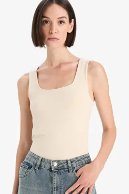 Defacto Slim Fit Basıc Kare Yaka Atlet C2622AX24SP