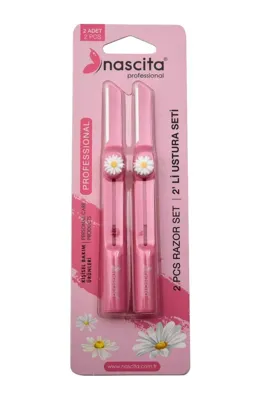 Nascita Geri Çekilebilir 2'li Razor Seti Papatyalı Nasrazor009 Pembe