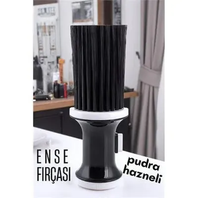 ModaCar Pudra Hazneli Ense Fırçası Saç Temizleme Fırçası - Berber Temizlik Fırçası- Kuaför Berber Malzemesi