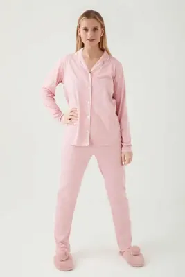 Pierre Cardin %50 Pamuk %50 Modal Önden Düğmeli Kadın Pijama Takım