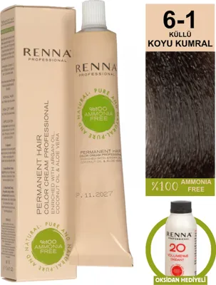 Renna Bitkisel Amonyaksız Saç Boyası 60 ml 5-73 Fındık Kabuğu Oksidan Hediyeli
