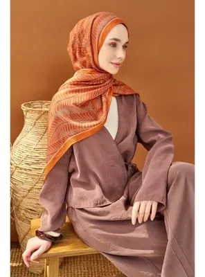 Silk Home Riva Şal Tencel Boston Fern Turuncu