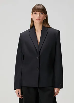 Jacquemus The Carrée Koyu Lacivert Yün Blazer