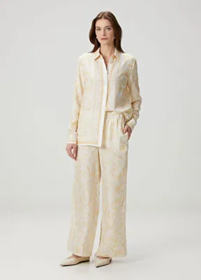 Versace Beyaz Gold İpek Pantolon