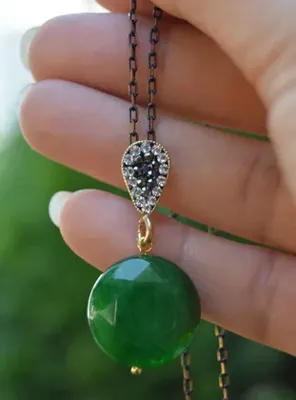 Stoneage Yeşim Taşlı Tasarım Kolye