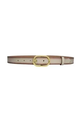 GoDeri %100 Hakiki Deri, Gold Oval Tokalı 3 Cm Vizon Kadın Kemeri; Elbise, Pantolon Kemeri=3cm-kdn-32