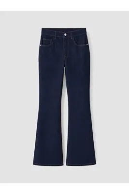 LC Waikiki Yüksek Bel Flare Kadın Jean Pantolon (W6)