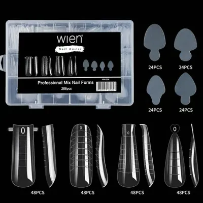 Wien Nail Master Protez Tırnak Üst Form Jel Polygel Acrygel - Akrijel ve Polijel İçin Üst Form Şablon 288li WN-004