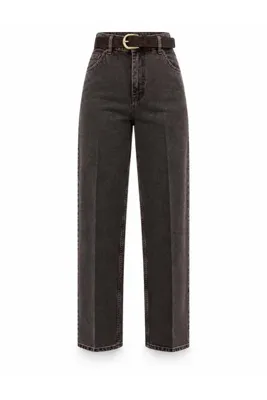 5in1Canpolat Yıkamalı Kahve Baggy Jean 3001