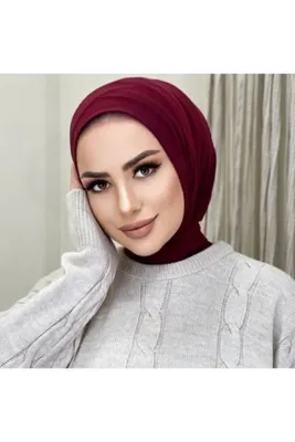 Genel Markalar Hijabchi Kadın Tesettür Penye Çıtçıtlı Boyunluk Hijap Bone Model Eşarp Şal