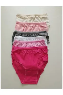 Tutku kit iç giyim 6'lı Dantel Detaylı 7-8 Yaş Ribana Penye Kız Çocuk Külot