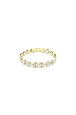 Swarovski Una Angelic Bileklik, Yuvarlak kesim, Pavé, Orta, Beyaz, 18k altın rengi yüzey