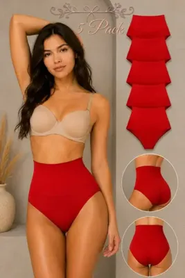 FİT WOMEN Kadın Toparlayıcı Yüksek Bel Esnek 5 Li Külot