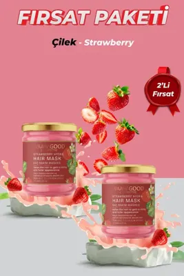 WAAW GOOD Strawberry Hydra Saç Bakım Maskesi 210 Ml 2'li Fırsat Paketi