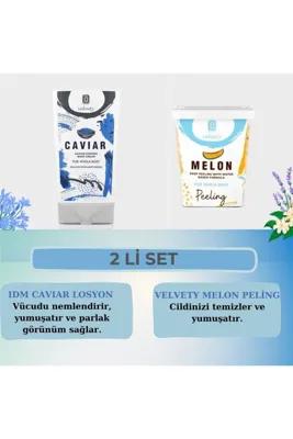 IDM VELVETY BODY CREAM CAVIAR & IDM VELVETY PEELİNG MELON