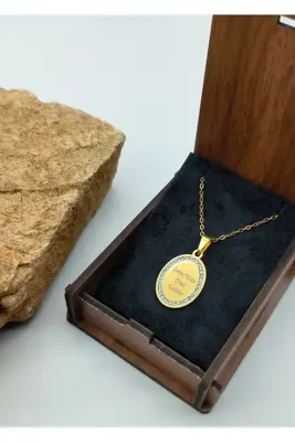 Satürn Silver Kuyumculuk Çelik Plakalı Kolye Çelik Isimli Kolye Isim Dua Ayet Yazılır Unisex Kararmaz