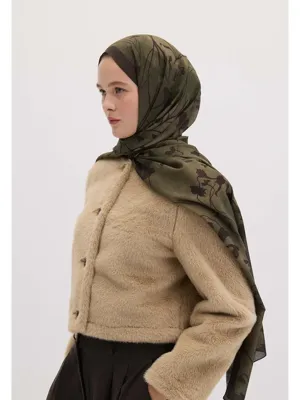Fresh Scarfs Dark Forest Desen Şal Orman Yeşili