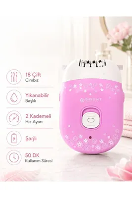 Bright Elegance BE-1196 Kablolu / Kablosuz Şarjlı 2 Kademe 18 Çift Cımbız Epilasyon Aleti BEYAZ