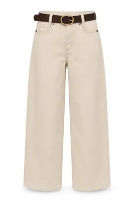 Purple by Banu Ekru Kemerli Wideleg Jean Pantolon
