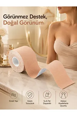 Eldenör Toparlayıcı Göğüs Bandı Şekillendirici Ten Rengine Uygun Esnek Hassas Ciltlere Uygun - Lisinya LSELD