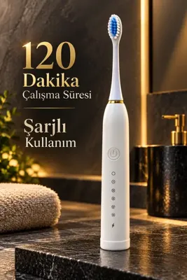 Epilons Şarjlı Diş Fırçası Beyaz 2 Dakika Zamanlayıcılı