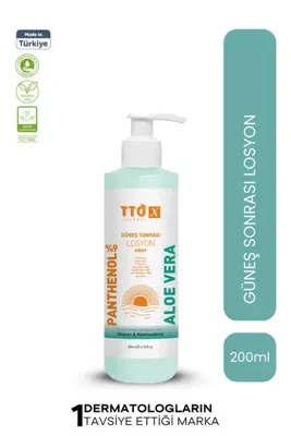 TTO Güneş Sonrası Losyon Yatıştırıcı ve Nemlendirici 200 ml Aloe Vera Cilt Bakımı