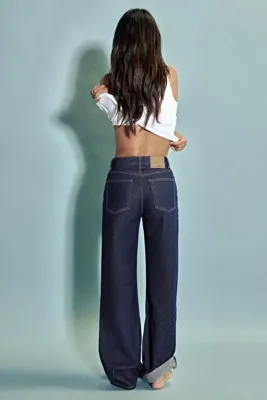 Pull & Bear Yüksek bel wide straight leg jean