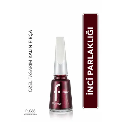 Flormar Pearly Yarı Transparan Parlak Bitişli Sedefli Oje 068 Velvet Bordeaux
