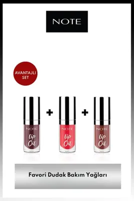 Note Cosmetics Lip Oil Nemlendirici ve Parlatıcı Dudak Bakım Yağı 3'lü Makyaj Seti