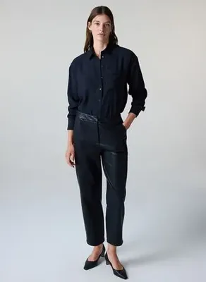 İpekyol IW6260025205 Siyah Kadın Regular Fit Dokuma Gömlek