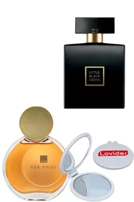 AVON Little Black Dress Kadın Parfüm + Far Away Glamour Kadın Parfüm EDP 50ml + Lovider Cep Aynası