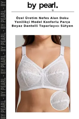 Genel Markalar Özel Üretim Nefes Alan Doku Yenilikçi Model Konforlu Parça Beyaz Dantelli Toparlayıcı Sütyen