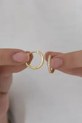 Nereze 925 Ayar Gold Rengi Tamtur Küpe Kadın Gümüş Küpe