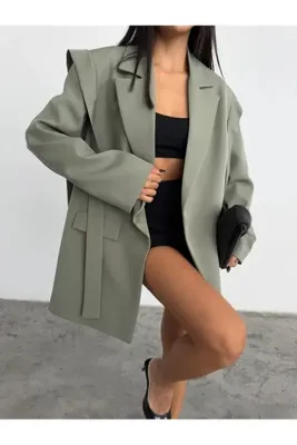 Ekim Store Bağlamalı Oversize Blazer Ceket