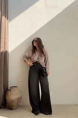 ELVAN TOLON Yumuşak Dokulu Jean ANTRASİT