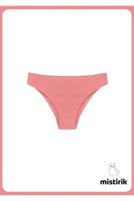 MİSTİRİK Taranto Model Fitilli Pamuklu Slip Esnek Komforlu Hava Alan Külot Pastel Pembe Renk