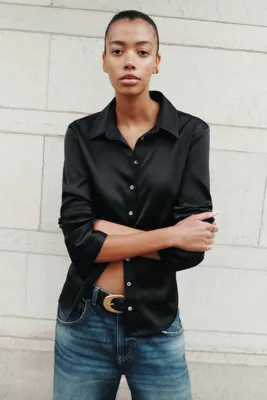 H&M Bedene Oturan Gabardin Gömlek