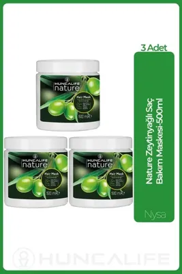 Huncalife Nature Zeytinyağlı Saç Maskesi 500 ml - 3 Adet
