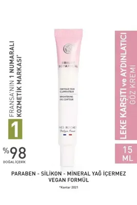 Yves Rocher Göz Kremi - Leke ve Kırışık Karşıtı Bitkisel Kompleks Bakım / Bright Botanical