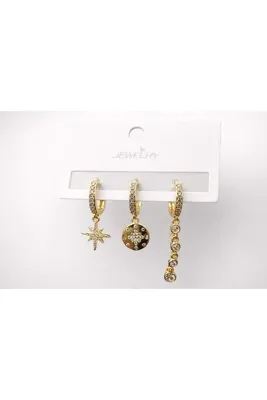 aryaaccesories 3 lü küpe set