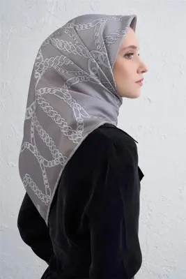 ARMİNE Geometrik Desenli Saf İpek Twill Eşarp 9427D 88
