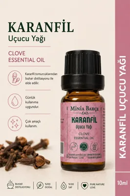 Minia Bahçe Bitki ve Sanat Atölyesi Karanfil Uçucu Yağı 10 Ml Saf Ve Katkısız Bitkisel Uçucu Yağ