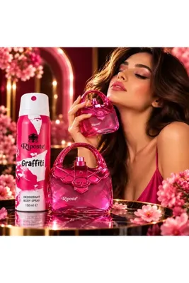 ORİON GLOBAL Riposte Graffiti Woman Parfüm EDP 100 ml + 150 ml Deodorant Seti – Çanta Tasarımlı
