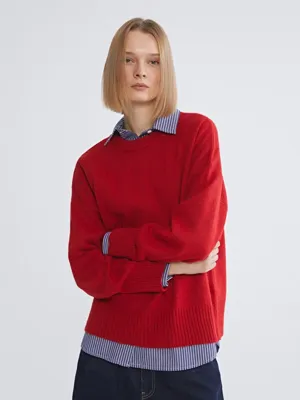 XSIDE Bisiklet Yaka Oversize Kadın Triko Kazak