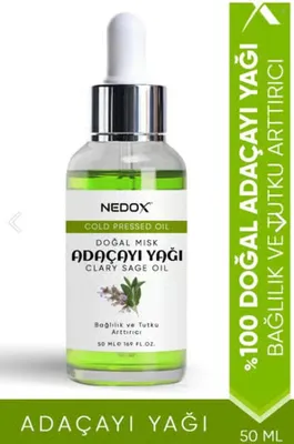 NEDOX Misk Adaçayı Yağı %100 Doğal Bağlılık Ve Tutku Arttırıcı Clary Sage Oil 50 Ml