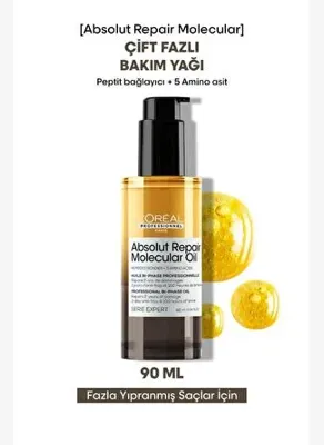 L'Oréal Professionnel Absolut Repair Molecular Çift Fazlı Profesyonel Saç Bakım Yağı 90 ML